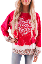 Snowy Christmas Graphic Leopard Bleached Sweatshirt