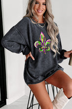 Gray Mardi Gras Symbol Heat Transfer Corded Pullover Sweatshirt