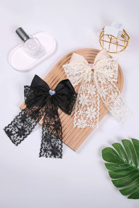 White Lace Bowknot Sweetheart Hair Clip