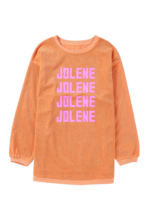 Sudadera oversize con cordón de canalé JOLENE naranja 