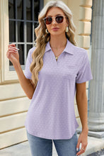 Orchid Petal Eyelet Textured Polo Shirt