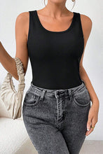 Black Ribbed Fleece Lined Tank Top