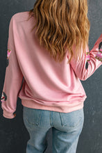 Pink Sequin Nutcracker Graphic Drop Shoulder Christmas Sweatshirt