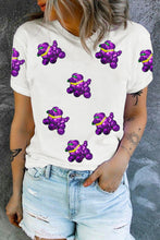 White Sequin Balloon Puppy Graphic Mardi Gras Tee