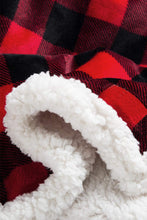 Fiery Red Buffalo Plaid Print Sherpa Large Throw Blanket