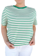 Green Stripe Plus Size St Patricks Day Round Neck T Shirt