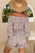 Off-the-shoulder Leopard Print Ruffle Romper