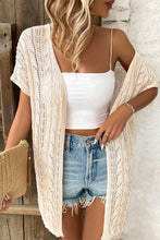 Apricot Openwork Short Sleeve Open Cardigan