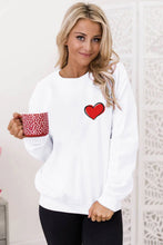 Heart Shaped Embroidered Pullover Sweatshirt