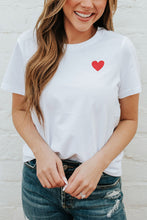 Valentines Heart Pattern Embroidery T Shirt