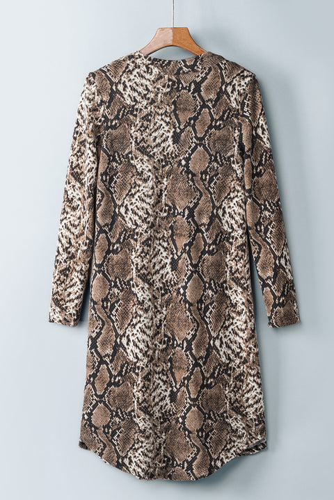 Snake Print Long Cardigan