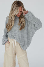 Medium Grey Side Split Drop Shoulder Oversized Top