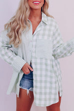 Pink Mix Checked Patchwork Long Sleeve Shirt