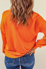 Russet Orange Sequin SPOOKY SEASON Ghost Pattern Halloween Pullover Sweatshirt