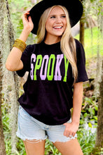 Black SPOOKY Graphic Crew Neck Halloween T Shirt