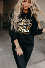 Wake Pray Slay Glitter Print Pullover Sweatshirt