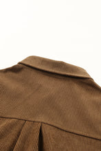 Khaki Aztec Pattern Corduroy Shacket