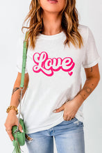 White Valentines Fashion Love Graphic T-shirt