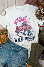 White The Great WILD WEST Rodeo Graphic Crew Neck T Shirt