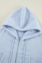 Beau Blue Cropped Sherpa Zip Up Hoodie