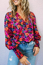 Floral Print Wrap V Neck Long Sleeve Bodysuit