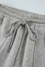 Light Grey Multi Pockets Lace-up High Waist Wide Leg Workout Pants