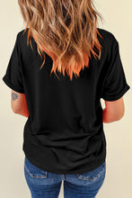 Black Texas Rope Bow Knot Print Crew Neck T Shirt