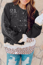 Snowy Christmas Graphic Leopard Bleached Sweatshirt