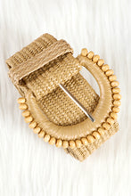 Camel Boho Beaded Straw Woven Belt