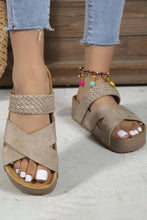 Braided Detail Criss Cross Platform Slippers