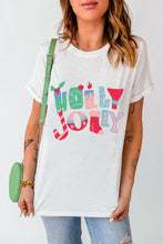 White HOLLY JOLLY Xmas Fashion Printed T-shirt