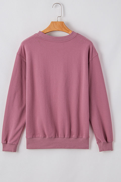 Valerian Plain Drop Shoulder Crewneck Pullover Sweatshirt