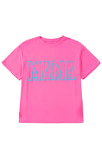 Bright Pink MAMA Letter Graphic Neon T Shirt