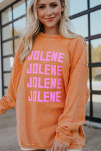 Orange JOLENE Ribbed Corded Oversized Sweatshirt