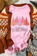 Pink Rhinestone Merry CHRISTMAS Christmas Tree Graphic Sweatshirt