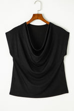 Black Cowl Neck Bat Sleeve T Shirt