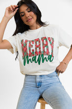 White MERRY mama Christmas Fashion Graphic T Shirt