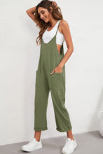 Pocketed Adjustable Spaghetti Strap Straight Leg Jumpsuit