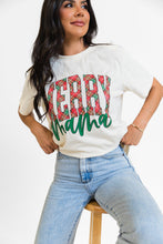 White MERRY mama Christmas Fashion Graphic T Shirt