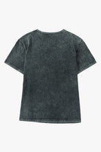 Black Bowknot Graphic Mineral Wash T Shirt