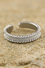 Silvery 3pcs Rhinestone Alloy Opening Ring Set