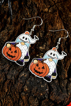 White Dwarf Pumpkin Face Halloween Hook Earrings