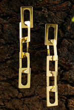 Gold Chain Connect Alloy Dangle Earrings