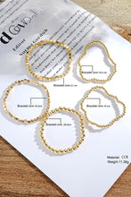 Gold Plated Cube Beaded 5 Pcs Bracelet Set