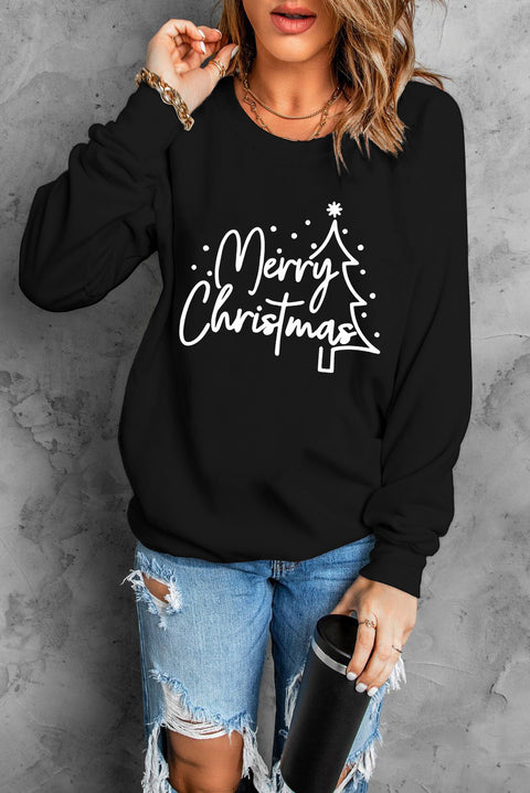 Merry Christmas Tree Sketch Sweatshirt