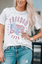 American Flag Star Graphic Print Crew Neck T Shirt