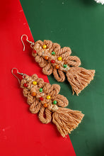 Thai Curry Christmas Beaded Braided Dangle Earrings