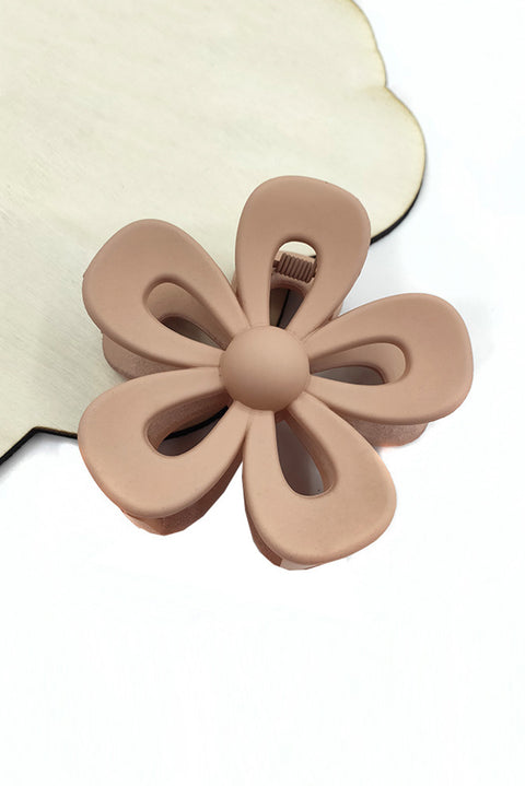 Camel Sweet Hollowed Flower Shape Claw Clip