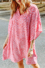 Animal Print Half Sleeve Shift Dress