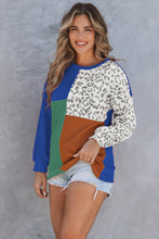 Patchwork Color Block Ribbed Long Sleeve Top